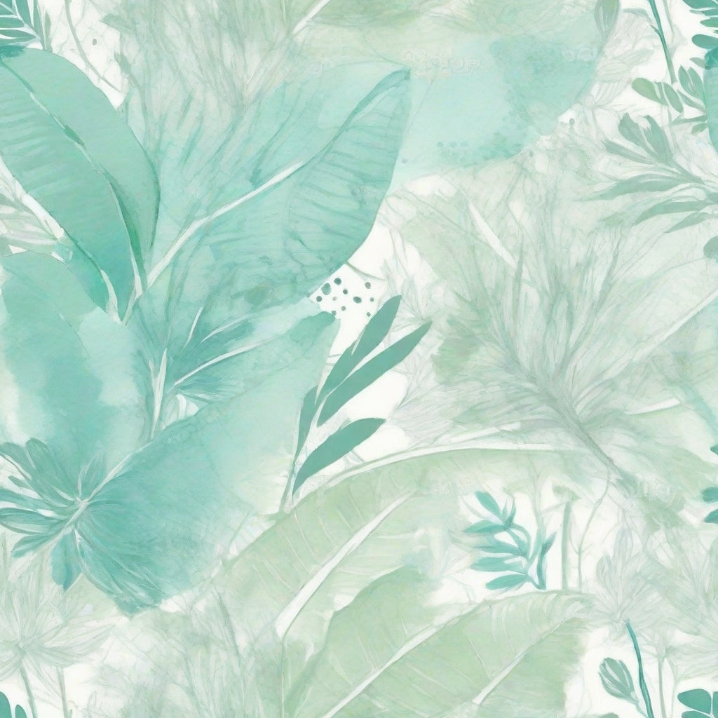 Whispering Leaves: A Harmonious Blend of Soft Greens and Whites