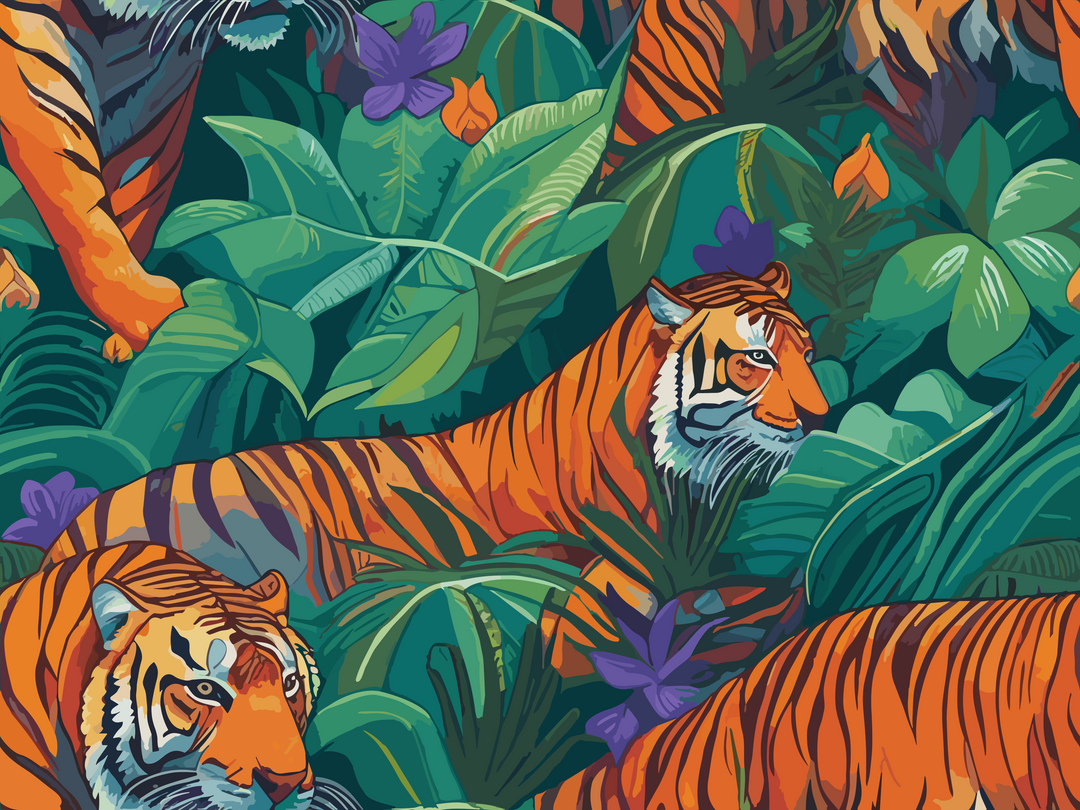 Tiger's Tranquil Terrain: The Majestic Prowl of the Jungle King